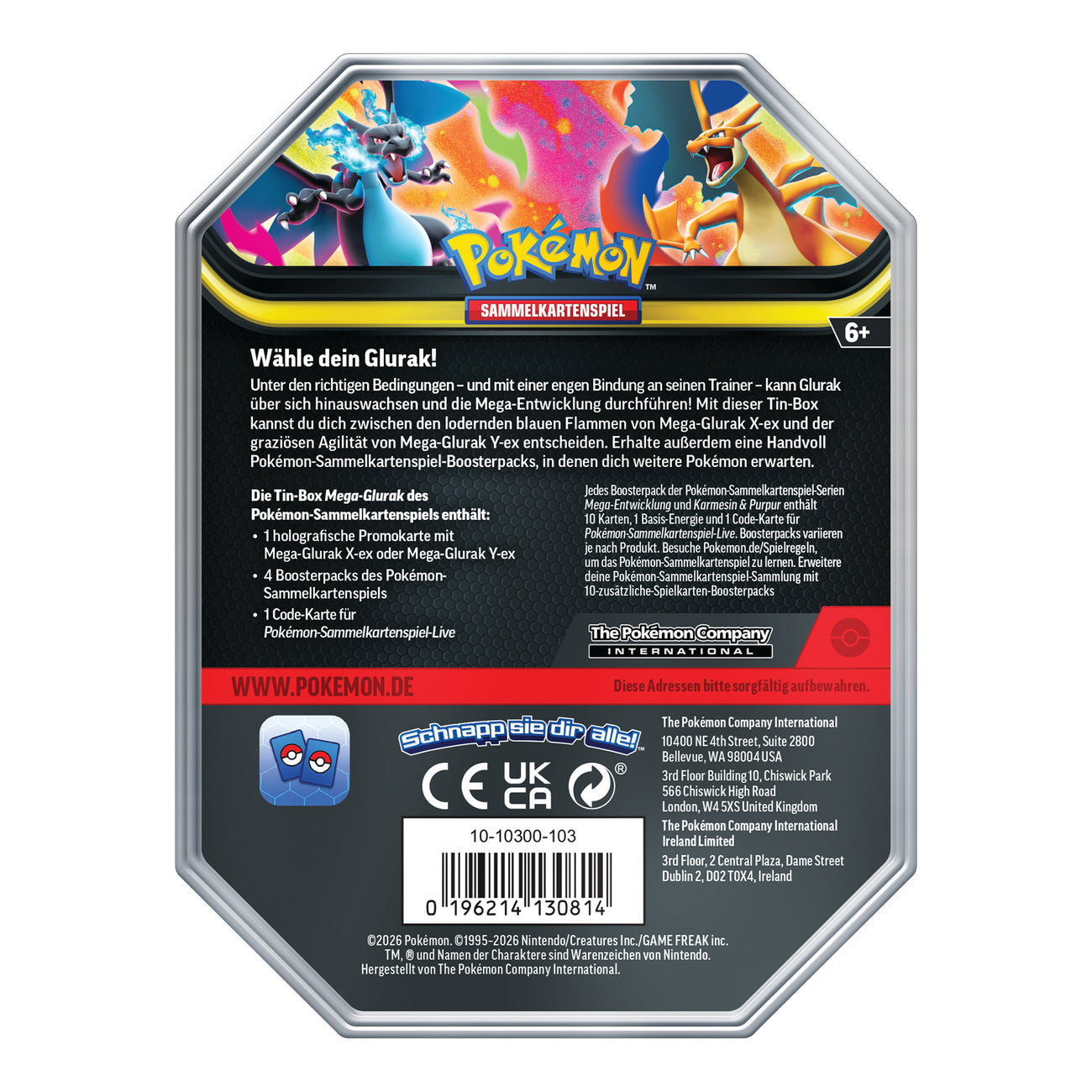 Pokémon TCG Mega-Glurak Y-ex Tin-Box Deutsch – 4 Boosterpacks & Promo - Bild 2