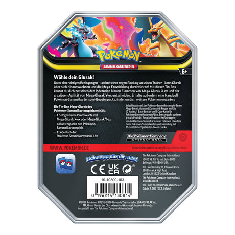 Pokémon TCG Mega-Glurak Y-ex Tin-Box Deutsch – 4 Boosterpacks & Promo - Bild 2