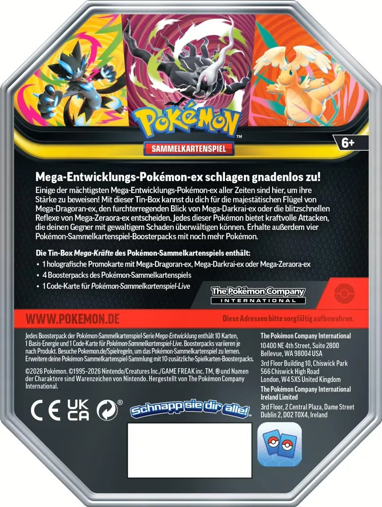 Pokémon Mega-Kräfte Tin-Box – Mega-Zeraora-ex (DE)