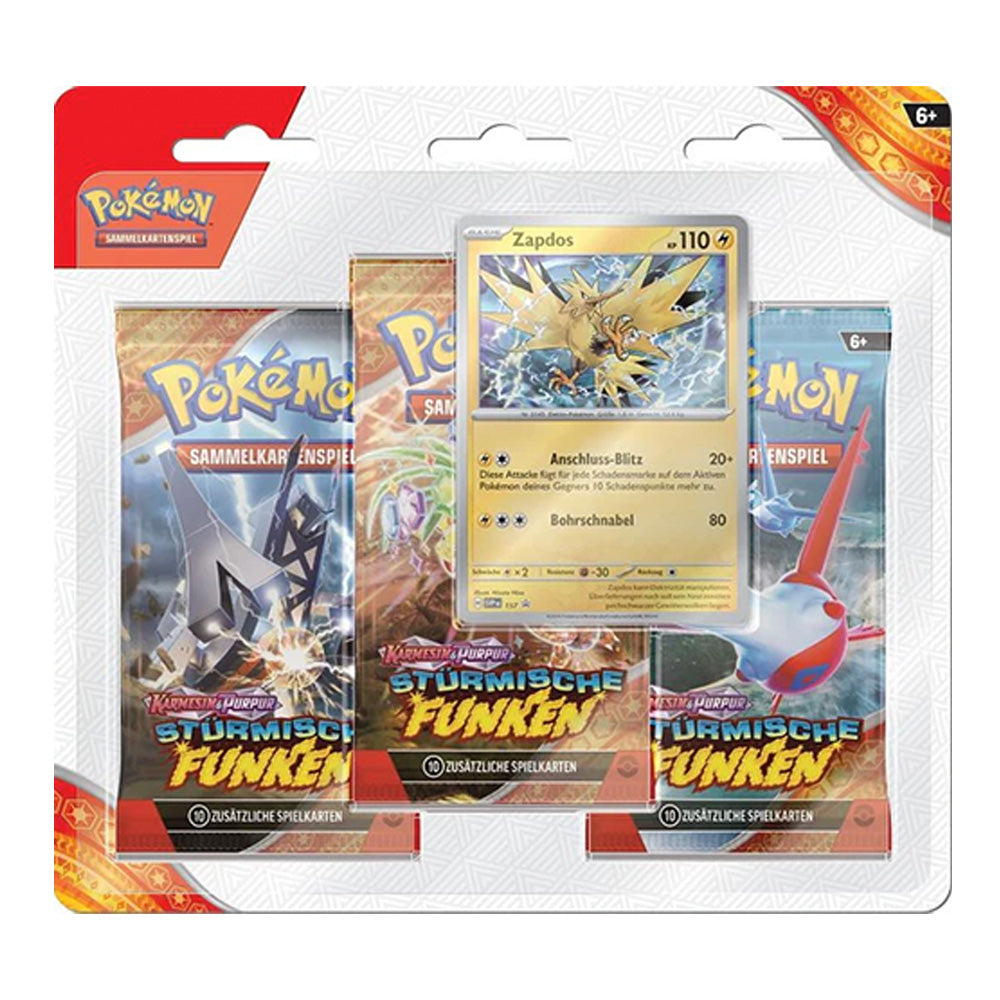 Pokemon Stürmische Funken 3-Pack Blister Zapdos (deutsch)