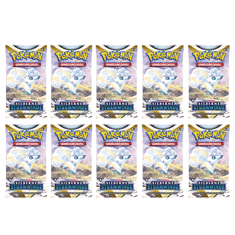 Pokemon Silberne Sturmwinde 10 x Booster Pack (deutsch)