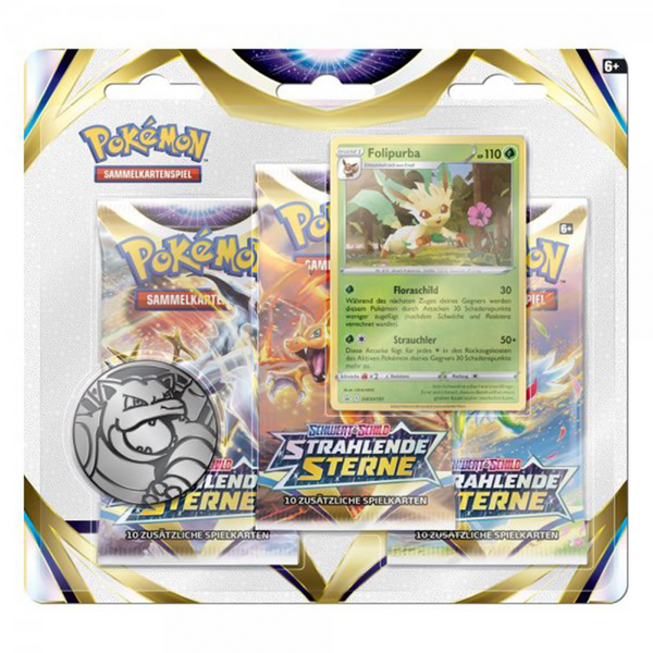 Pokemon Strahlende Sterne 3-Pack Blister - Folipurba (deutsch)