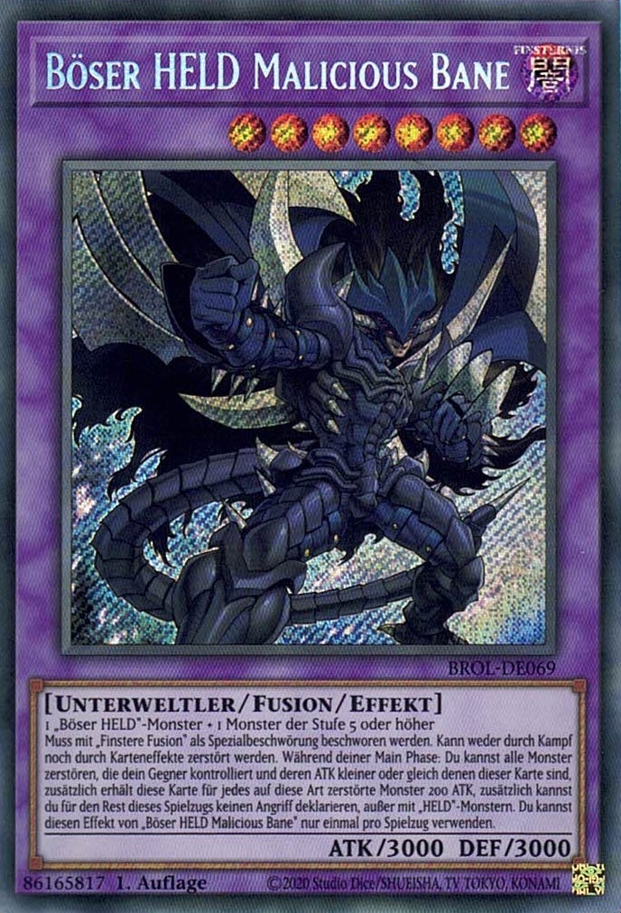 Böser HELD Malicious Bane - Secret Rare - Divine Cards