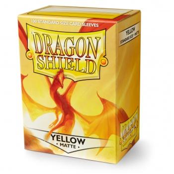 Dragon Shield Standard Size Card Sleeves - Matte Yellow (100 Sleeves) - Divine Cards