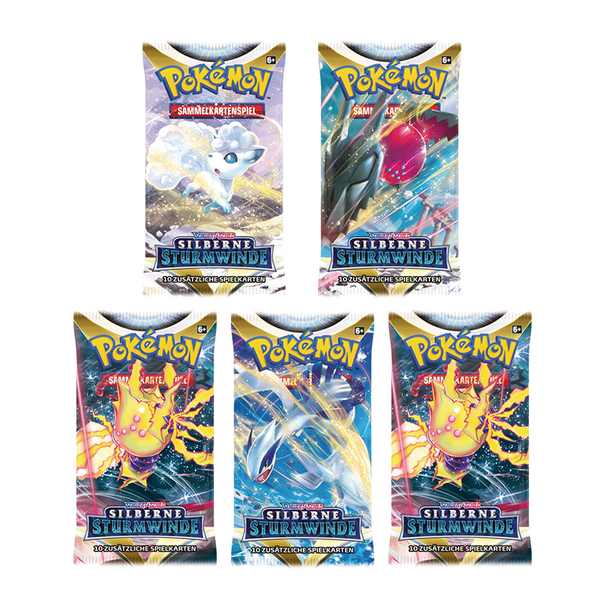 Pokemon Silberne Sturmwinde 5 x Booster Pack (deutsch)